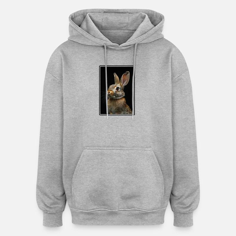 Lapin Lapin - Sweat à capuche oversize unisexe - gris chiné