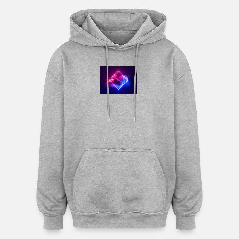 Neon Cloud Diamond - Oversized Unisex Hoodie - heather grey