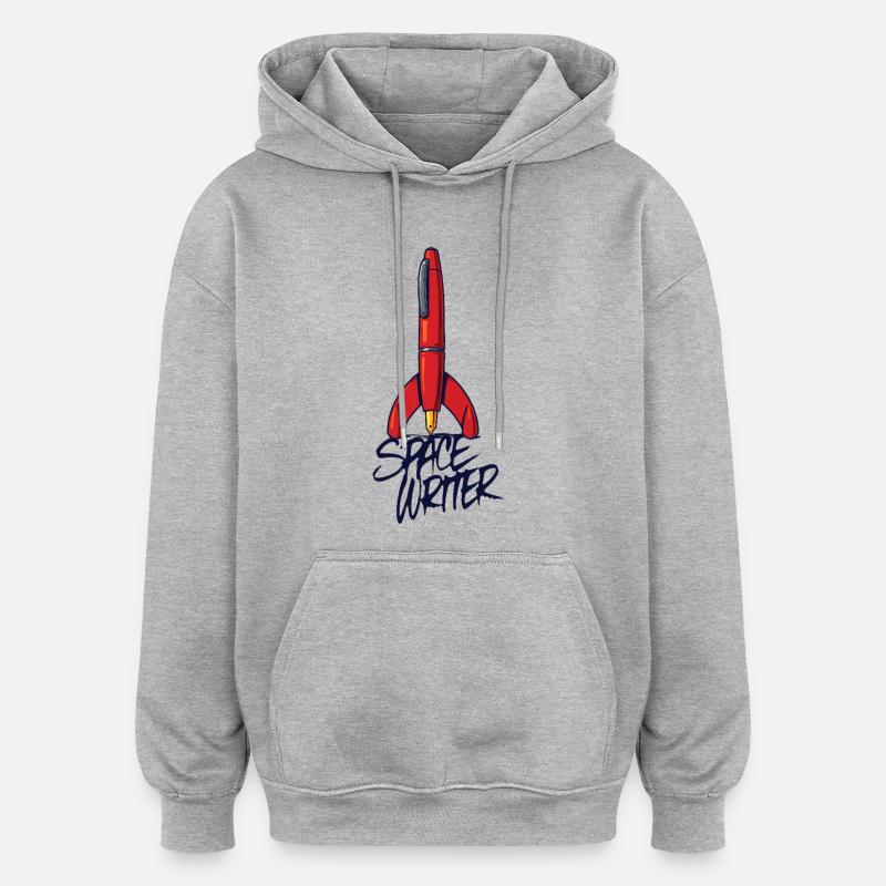 SPACE WRITER – lass uns reden. - Oversized Unisex Hoodie - Grau meliert