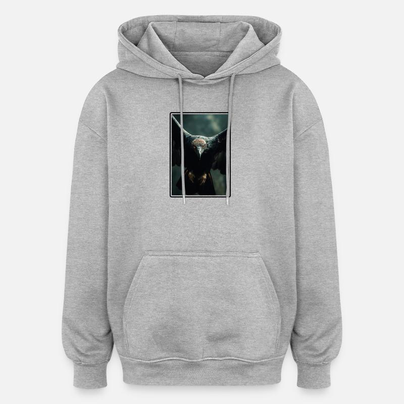 Vautour - Sweat à capuche oversize unisexe - gris chiné