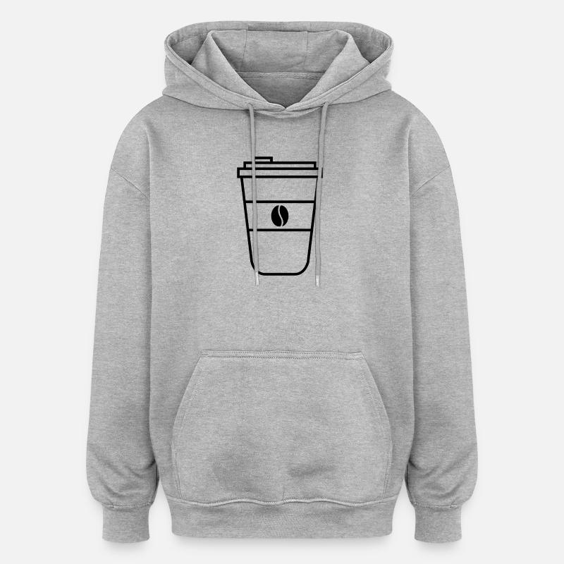 Coffee cup - Oversized Unisex Hoodie - heather grey