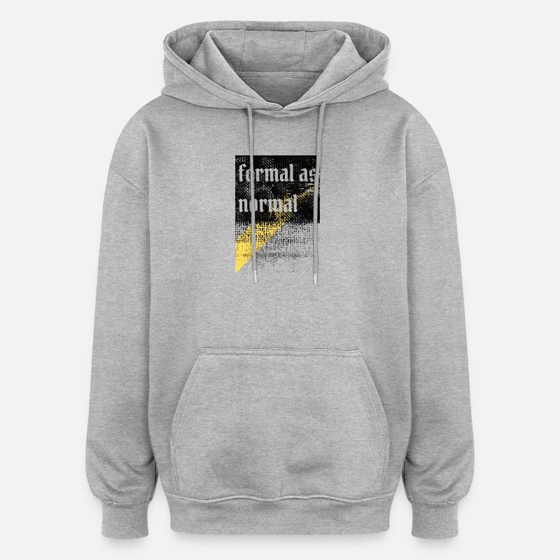 Design ironique antiformel et grunge - Sweat à capuche oversize unisexe - gris chiné