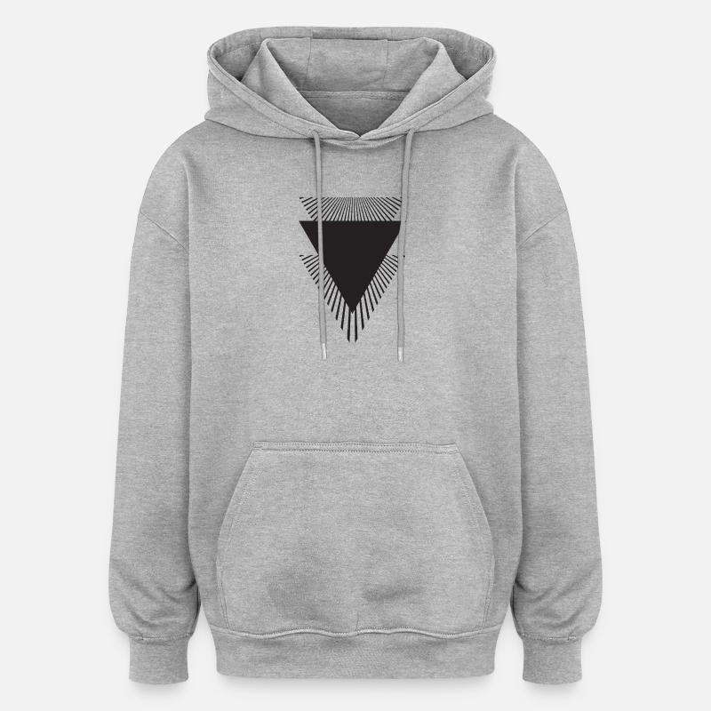 Géométrie des triangles radiants - Sweat à capuche oversize unisexe - gris chiné