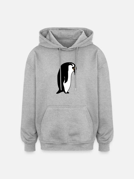penguin - Oversized Unisex Hoodie - heather grey