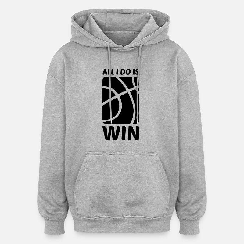all_i_do_is_win_1_f1 - Sweat à capuche oversize unisexe - gris chiné