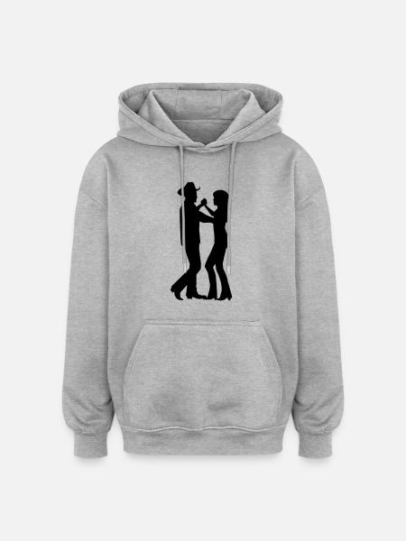 Country dance - Oversized Unisex Hoodie - heather grey