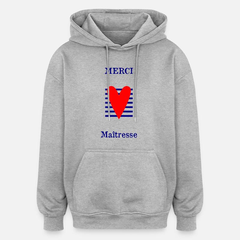 MAÎTRESSE. MERCI. MERCI MAÎTRESSE - Sweat à capuche oversize unisexe - gris chiné
