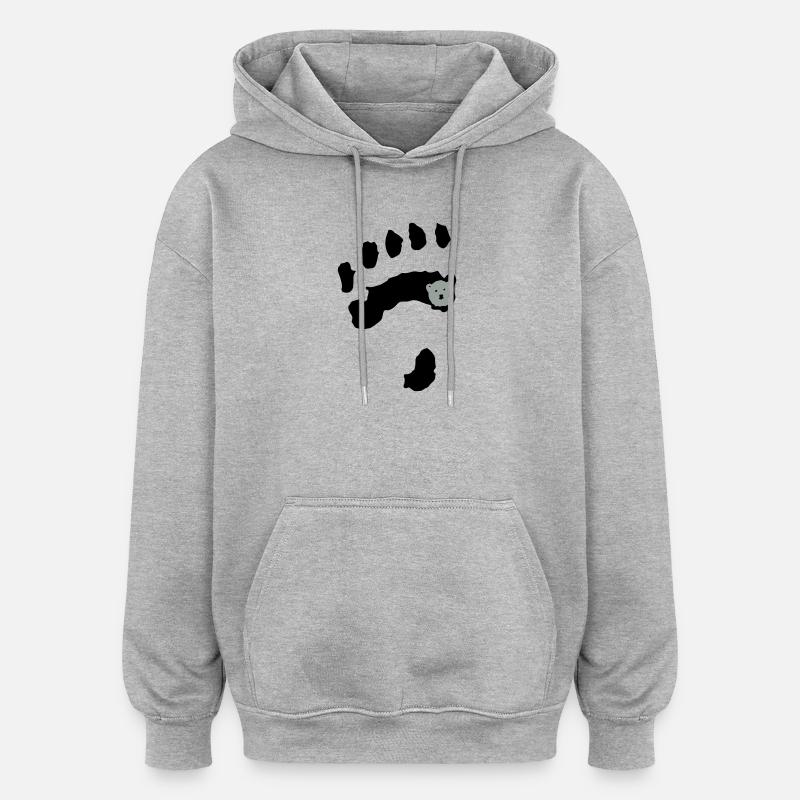 Polar Bear Paw + - Sweat à capuche oversize unisexe - gris chiné