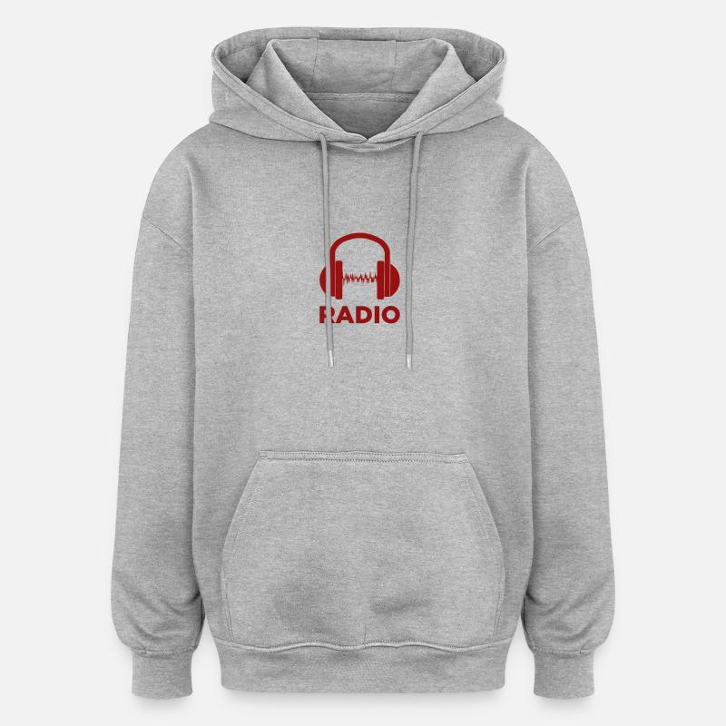 RADIO ESTÉRO - Sweat à capuche oversize unisexe - gris chiné