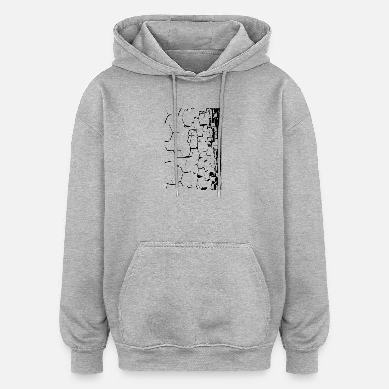 Nb d’aubes 3D - Sweat à capuche oversize unisexe - gris chiné