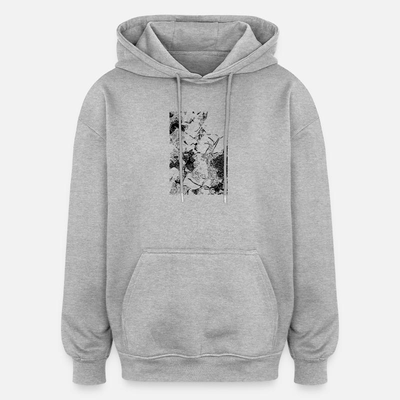 Abstract image / line / black / pattern - Oversized Unisex Hoodie - heather grey
