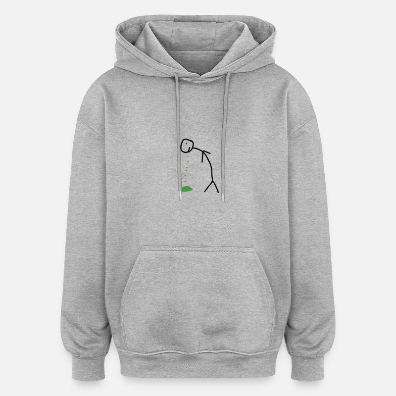 Chiffre de bâton - Sweat à capuche oversize unisexe - gris chiné