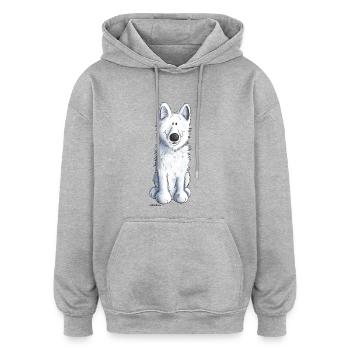 Schweizer Schäferhund - Oversized Unisex Hoodie - Grau meliert - Vorne - Noah (186cm)
