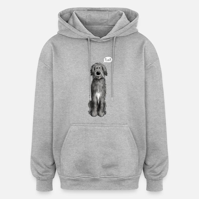 Wolfhound irlandais - Sweat à capuche oversize unisexe - gris chiné