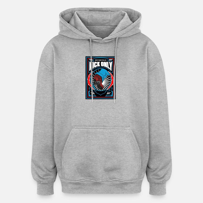 Motorcycles Kick Only - Sweat à capuche oversize unisexe - gris chiné