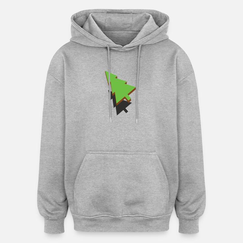 3d Weihnachtsbaum - Oversized Unisex Hoodie - Grau meliert