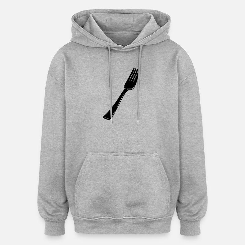 Couverts à la fourchette - Sweat à capuche oversize unisexe - gris chiné