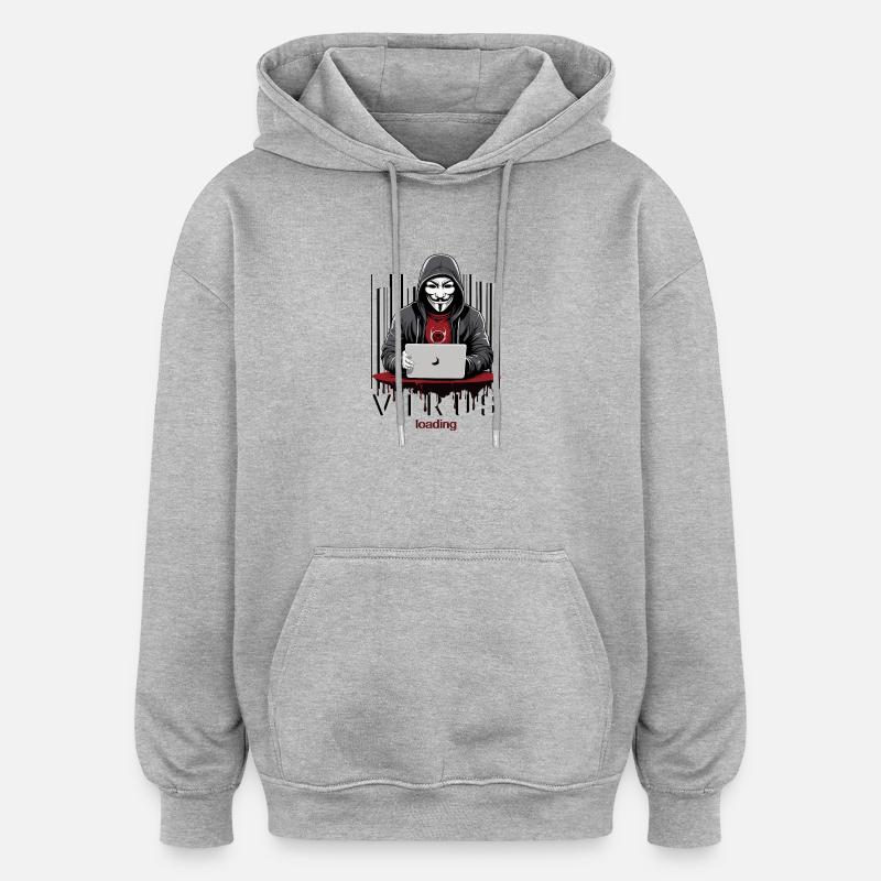 Anonymous Hacker - Oversized Unisex Hoodie - heather grey