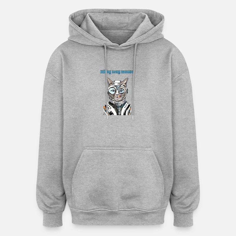 Milchstraßen-Maus - Oversized Unisex Hoodie - Grau meliert