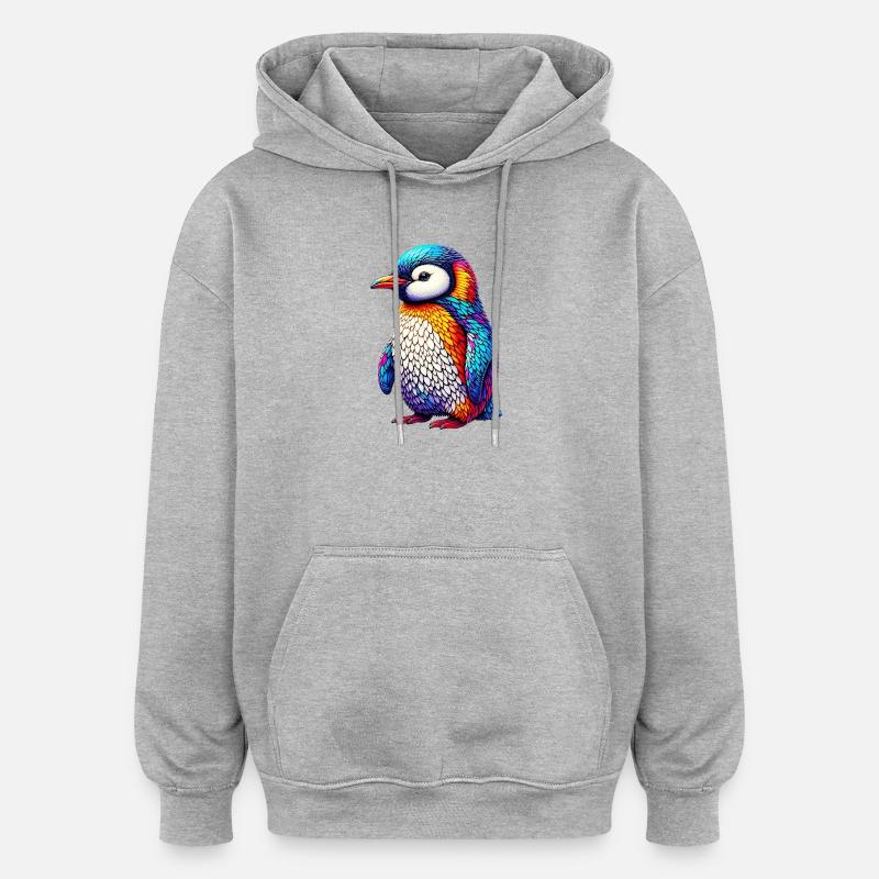 Penguin - Oversized Unisex Hoodie - heather grey