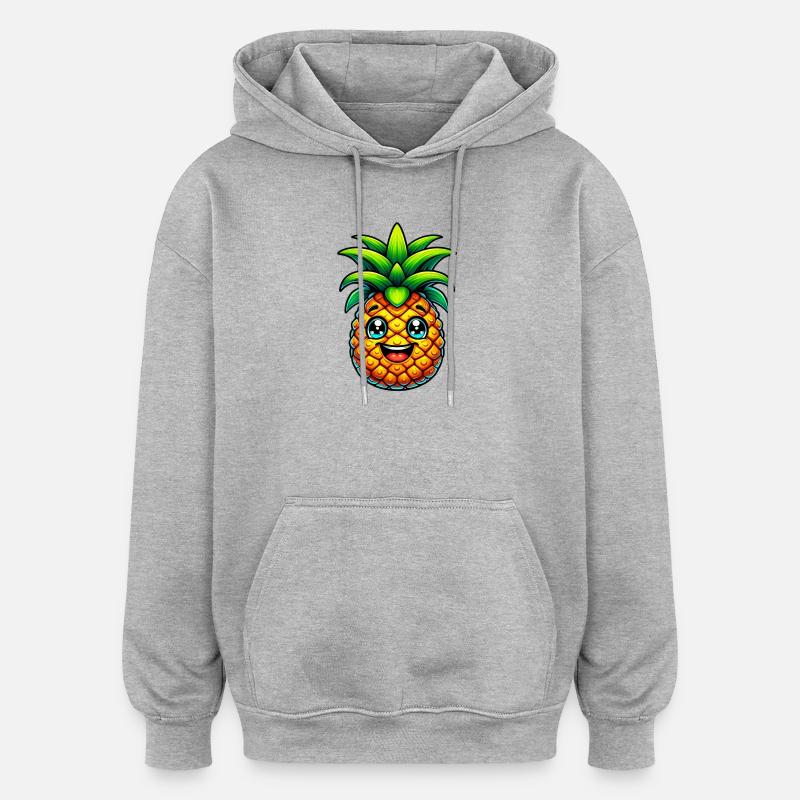 Ananas - Sweat à capuche oversize unisexe - gris chiné