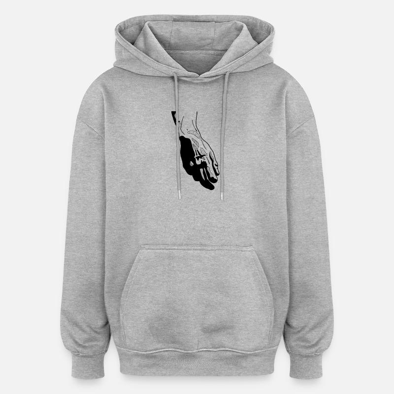 David - Sweat à capuche oversize unisexe - gris chiné