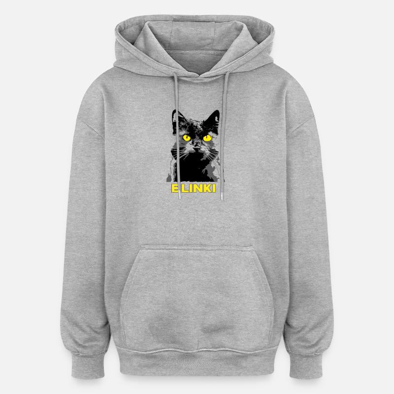 Mon chat préféré - Blinki - Sweat à capuche oversize unisexe - gris chiné