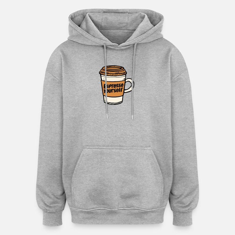 Espresso vous-même - Sweat à capuche oversize unisexe - gris chiné