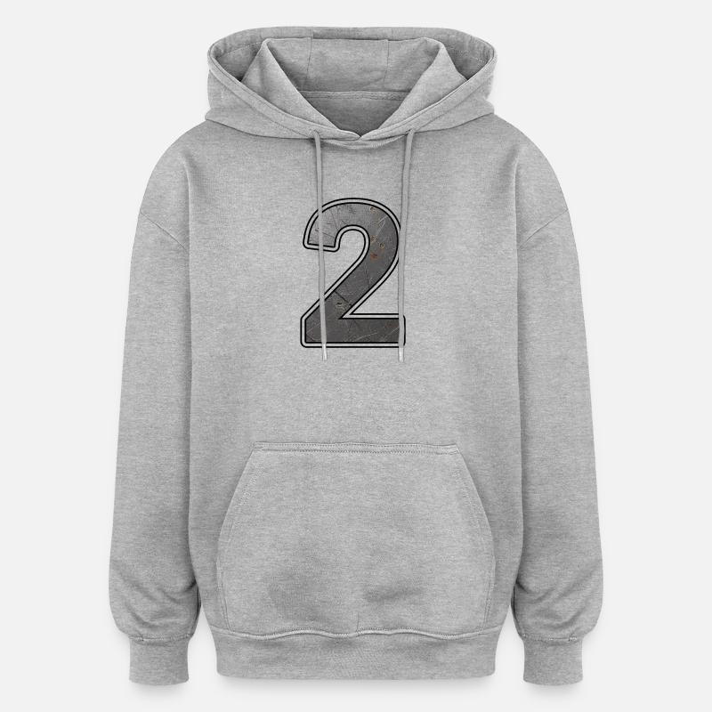 Deux Metal Texture Scratch Art - Sweat à capuche oversize unisexe - gris chiné