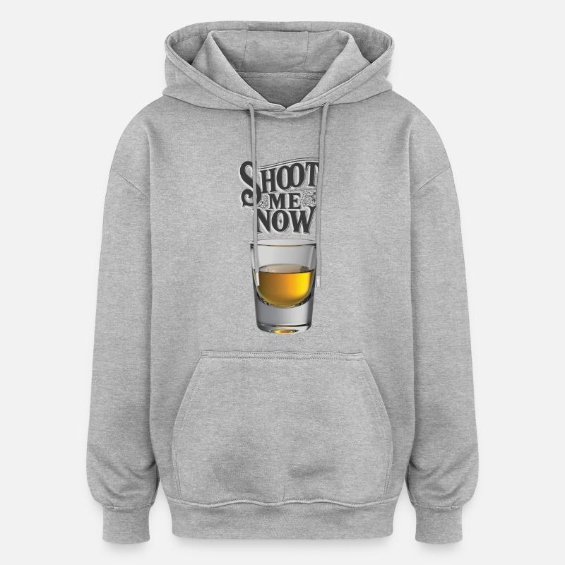 SHOOT ME NOW - let's talk - Sweat à capuche oversize unisexe - gris chiné