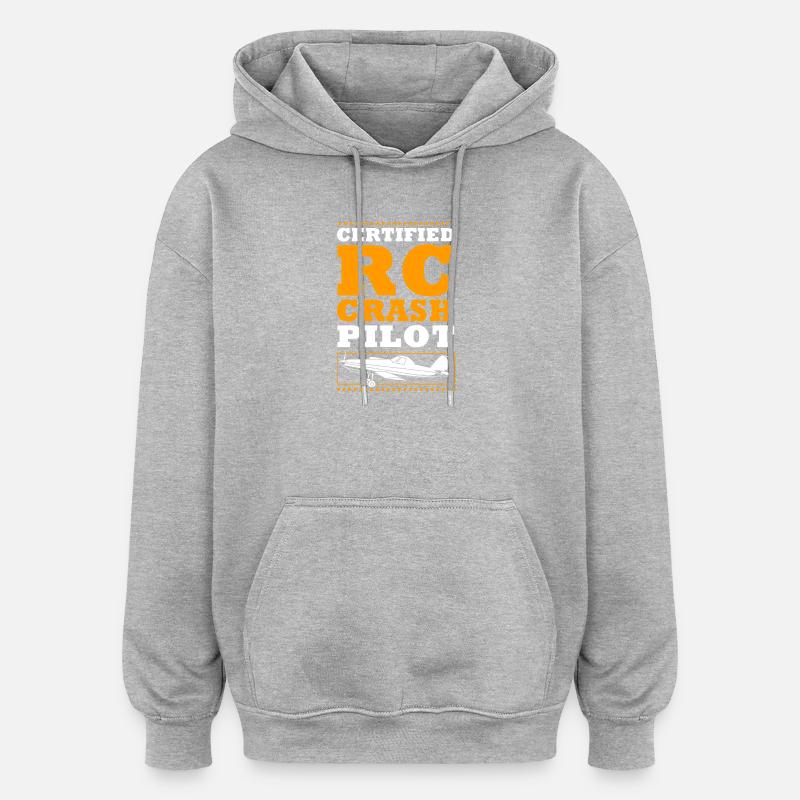 Modellflugzeug Modellflug - Oversized Unisex Hoodie - Grau meliert