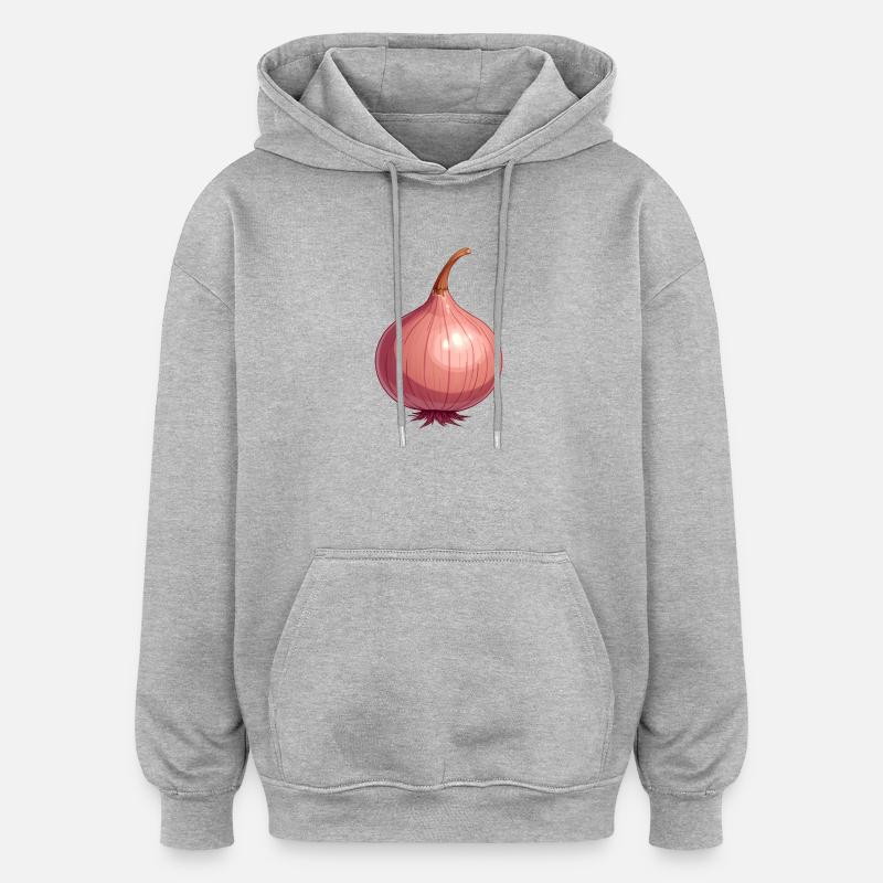 oignon - Sweat à capuche oversize unisexe - gris chiné