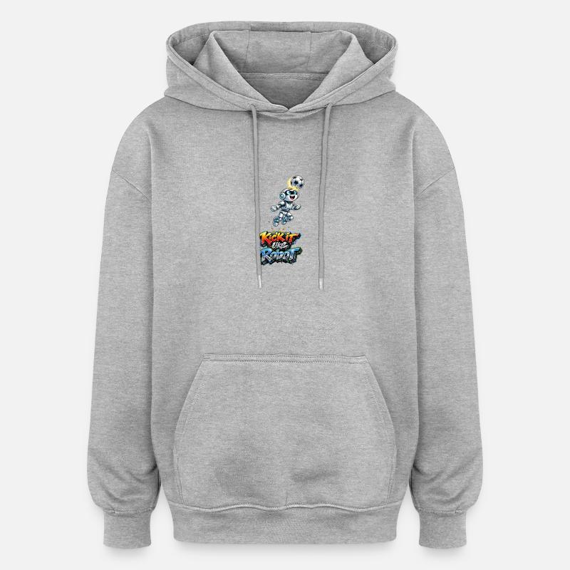 Robot d’en-tête - Sweat à capuche oversize unisexe - gris chiné