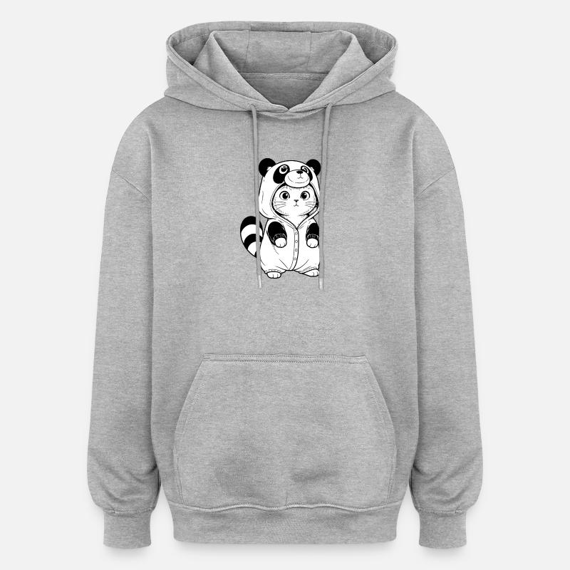Sweat à capuche câlin Panda - Sweat à capuche oversize unisexe - gris chiné