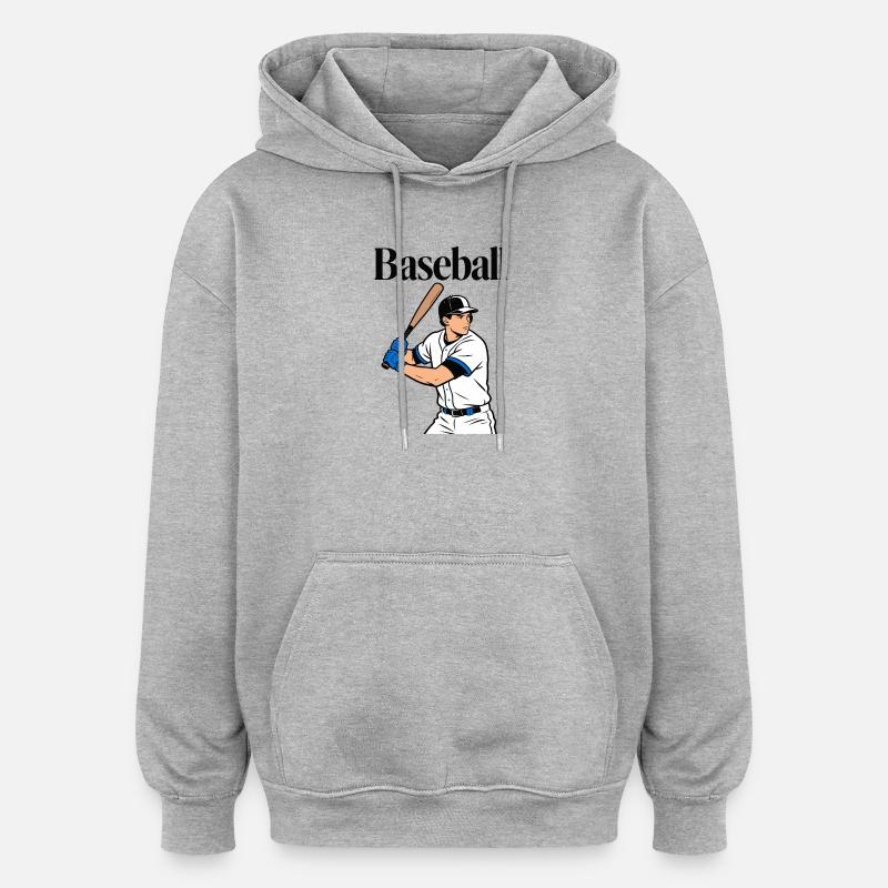 Baseball - Oversized Unisex Hoodie - Grau meliert