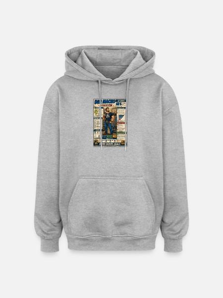 Der Macho – jeder Bizeps zählt - Oversized Unisex Hoodie - Grau meliert