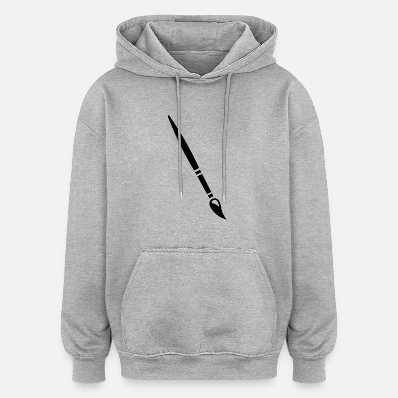 Paintbrush - Oversized Unisex Hoodie - heather grey