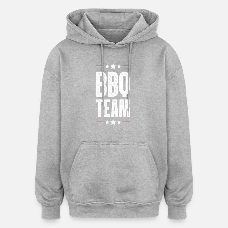 Équipe de barbecue - Sweat à capuche oversize unisexe - gris chiné