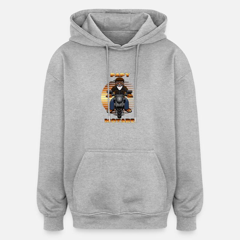 PAPY MOTARD - Sweat à capuche oversize unisexe - gris chiné