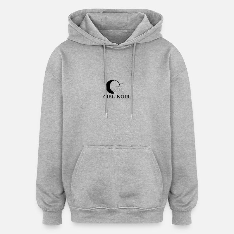 Ciel noir - Sweat à capuche oversize unisexe - gris chiné
