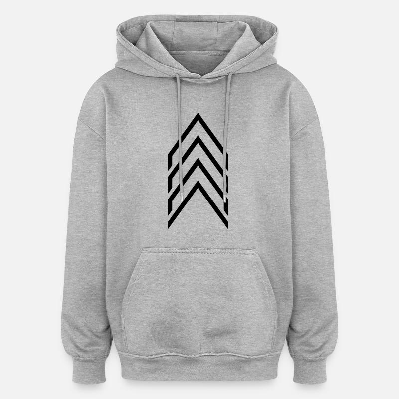 Rang 3 - Oversized Unisex Hoodie - Grau meliert