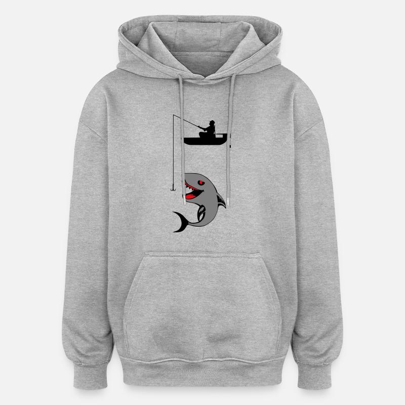 pêcheur - Sweat à capuche oversize unisexe - gris chiné