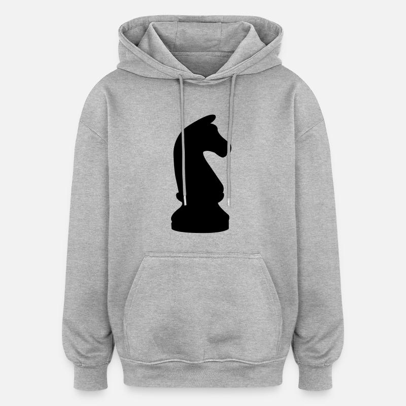 schach_pferd - Oversized Unisex Hoodie - heather grey