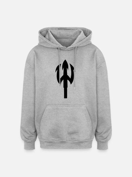 dreizack - Oversized Unisex Hoodie - Grau meliert