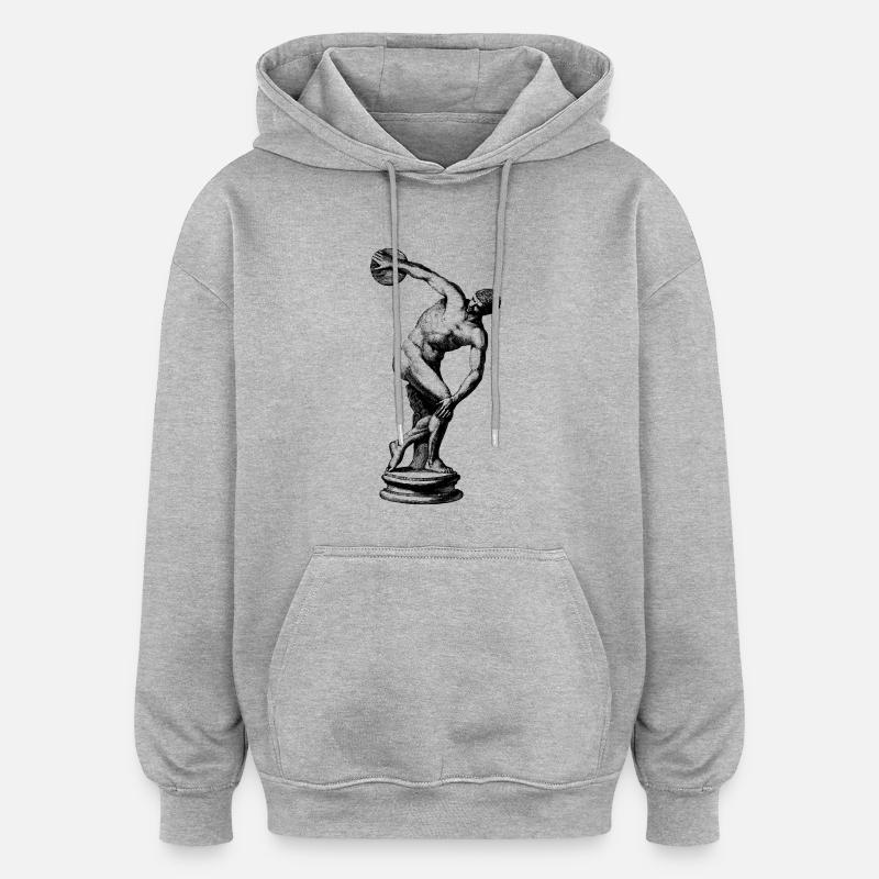 Discus thrower - Sweat à capuche oversize unisexe - gris chiné