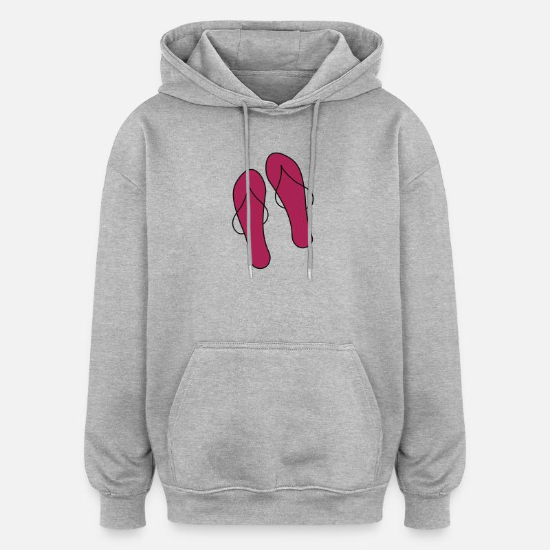 flipflops - Oversized Unisex Hoodie - Grau meliert
