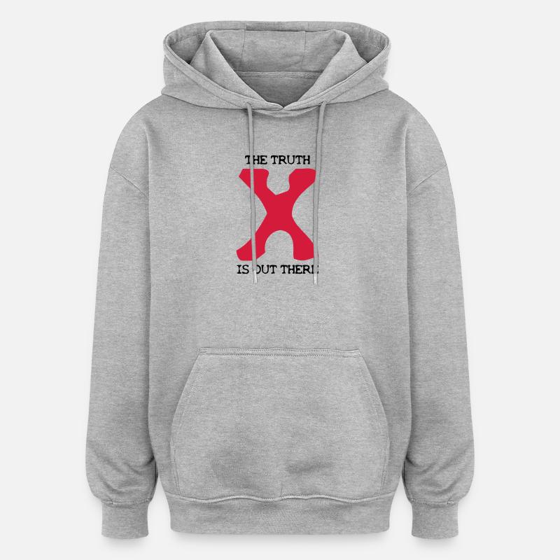 the Truth is out there - Sweat à capuche oversize unisexe - gris chiné