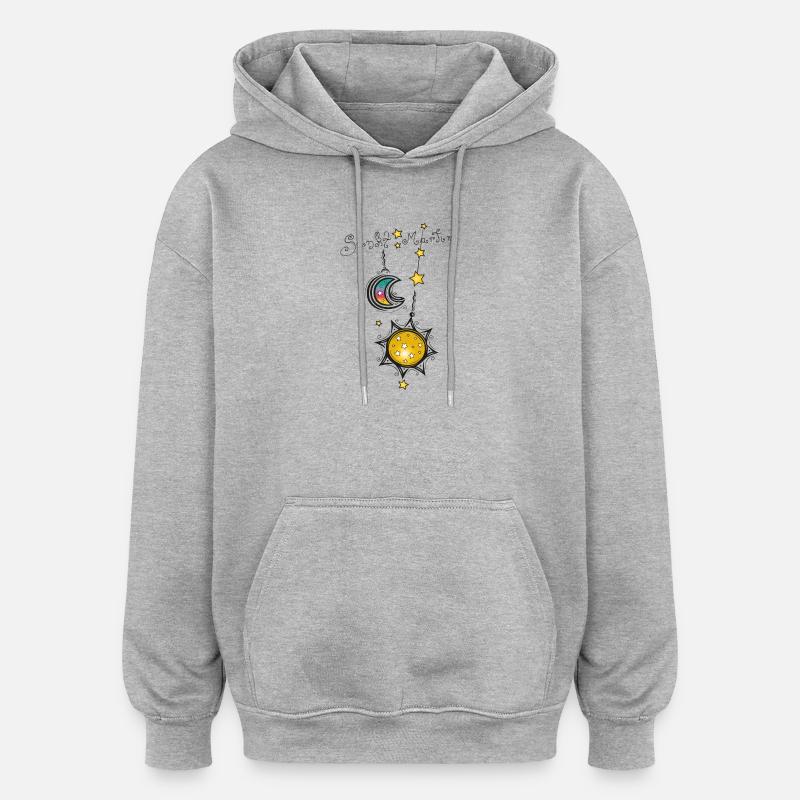 Lanternes Saint Martin - Sweat à capuche oversize unisexe - gris chiné