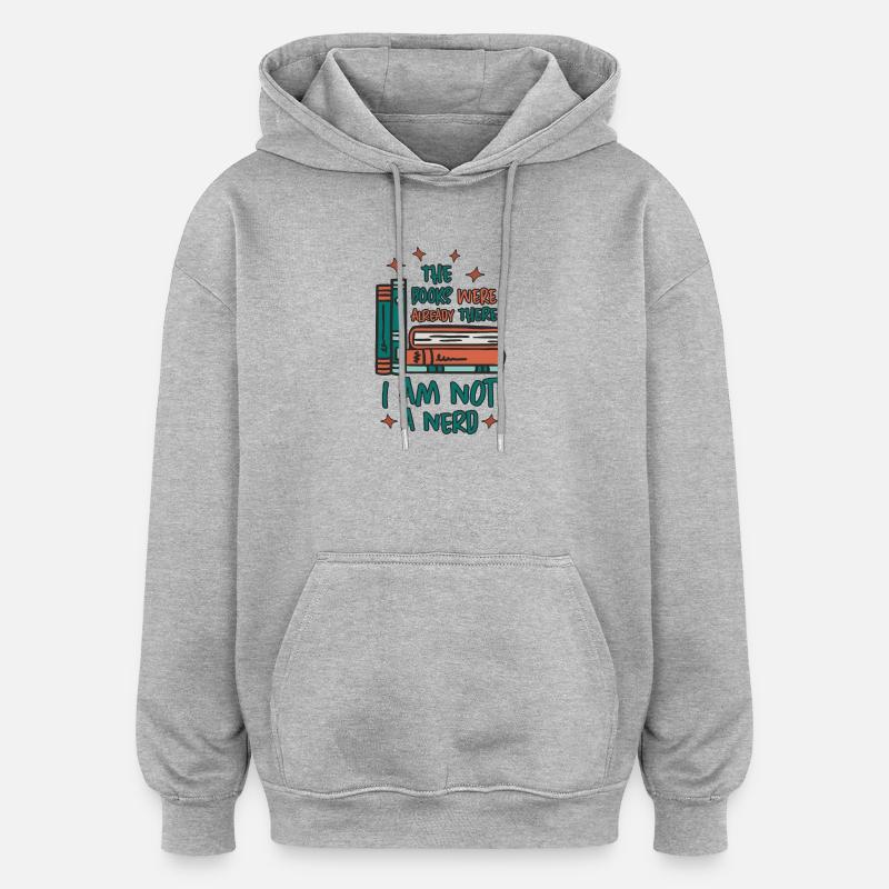Bücher Wurm - Oversized Unisex Hoodie - Grau meliert