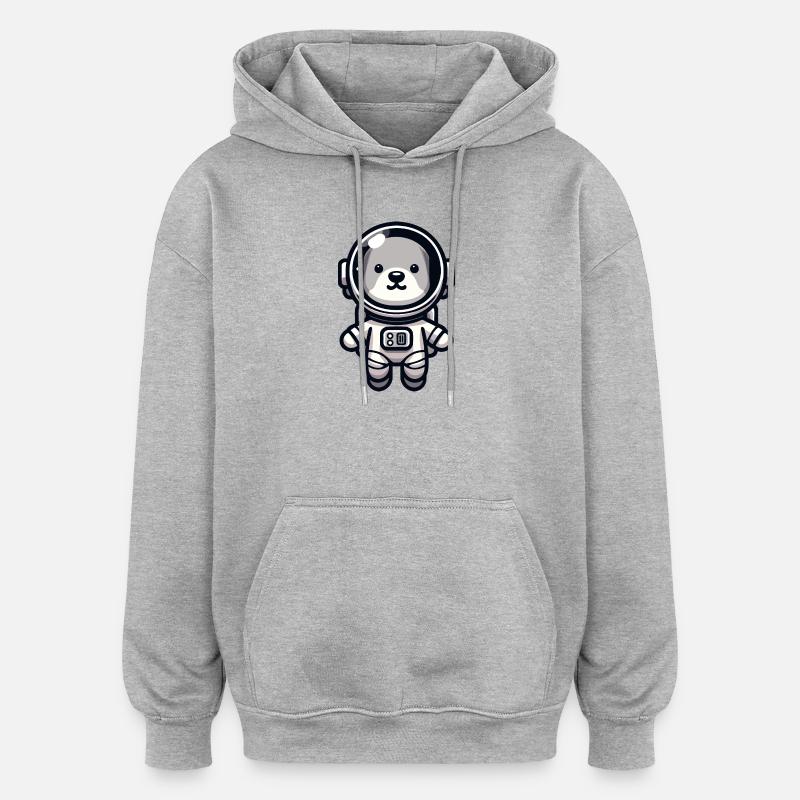 Space Paws : L’Astro-Pup - Sweat à capuche oversize unisexe - gris chiné